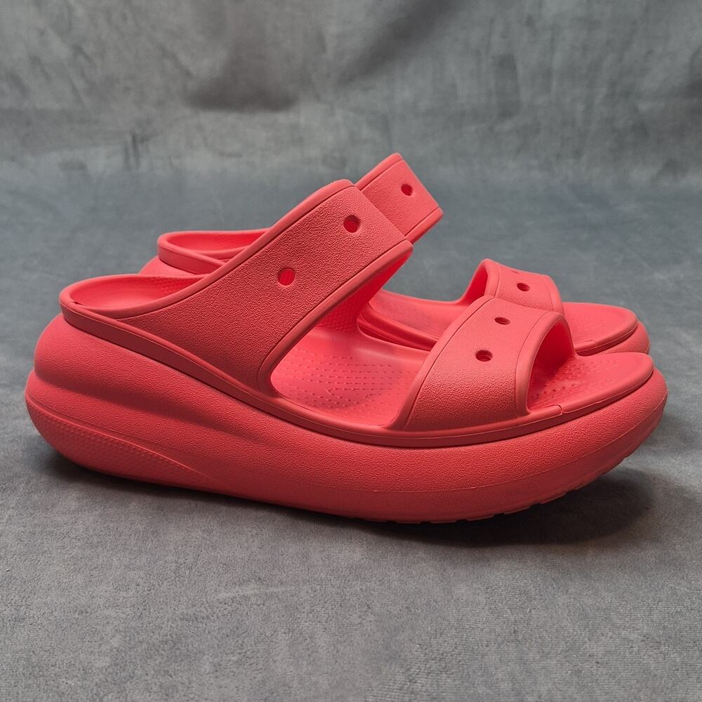 Crocs Classic Crush Sandal Peach Watermelon Platform Two Strap Women 207670